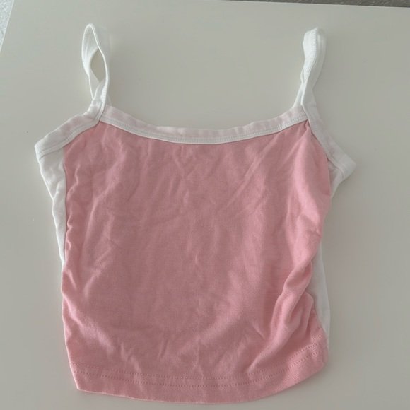 Pink and white tank top cropped, XS - Picture 1 of 3